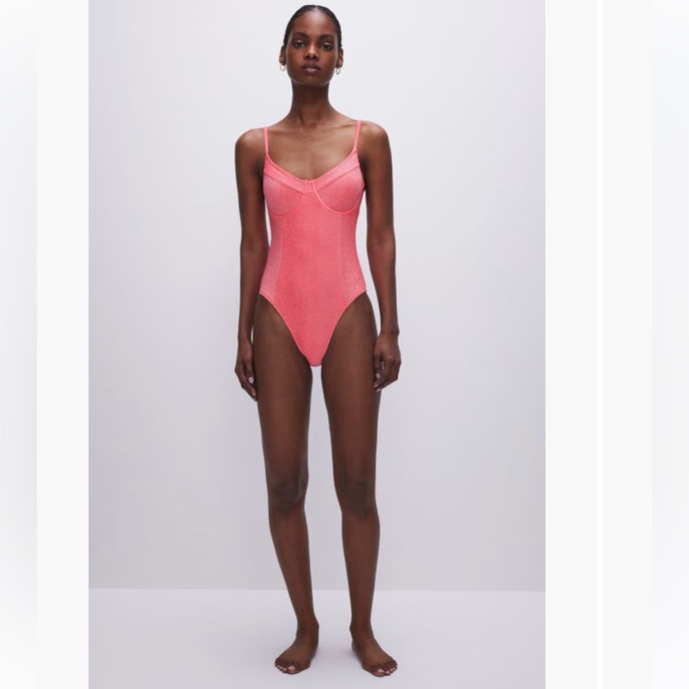 Good American Sparkle Show Off Underwire One-Piece Swimsuit 1 (fits like 2-4 US) - Picture 4 of 14